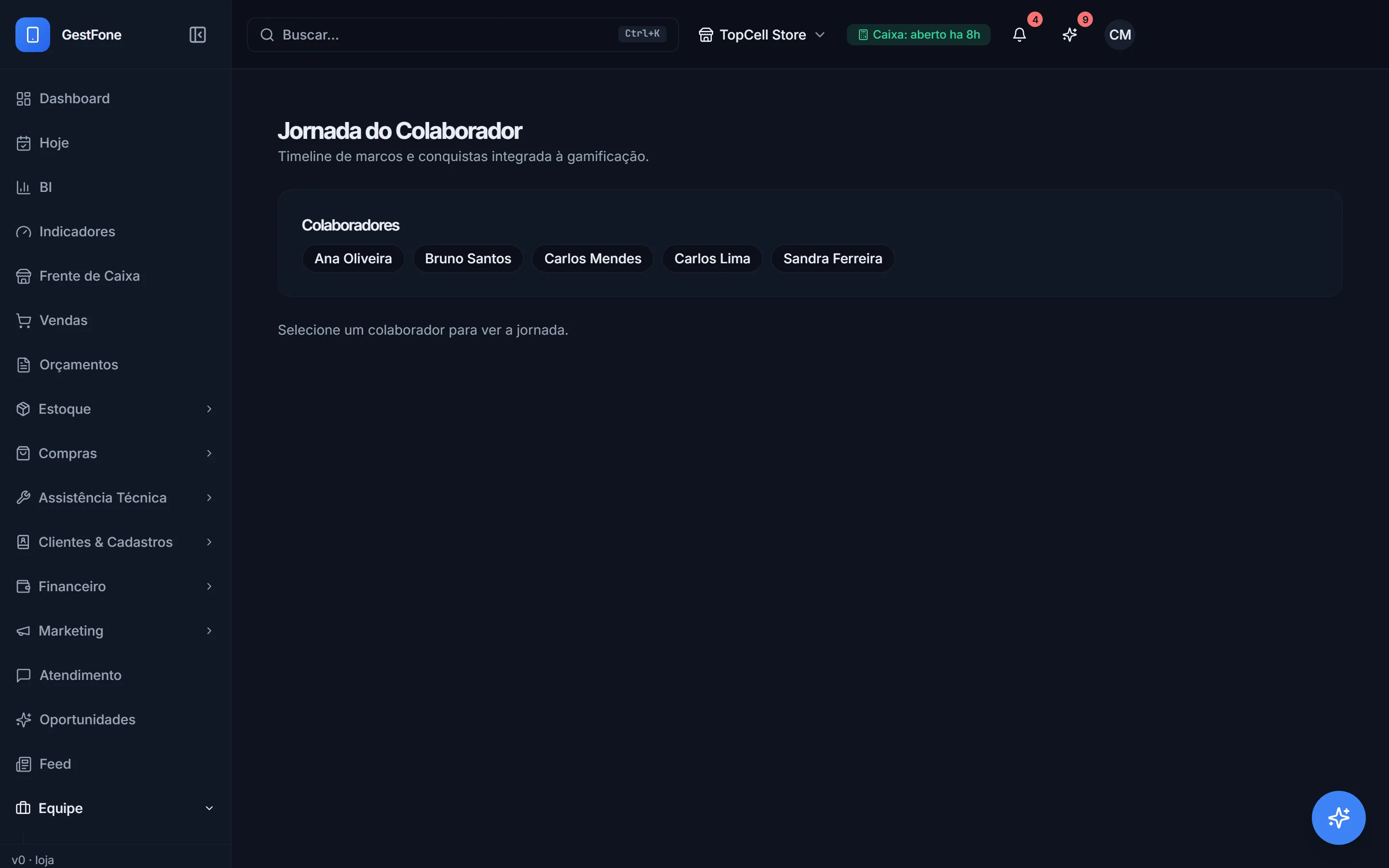 Jornada do colaborador