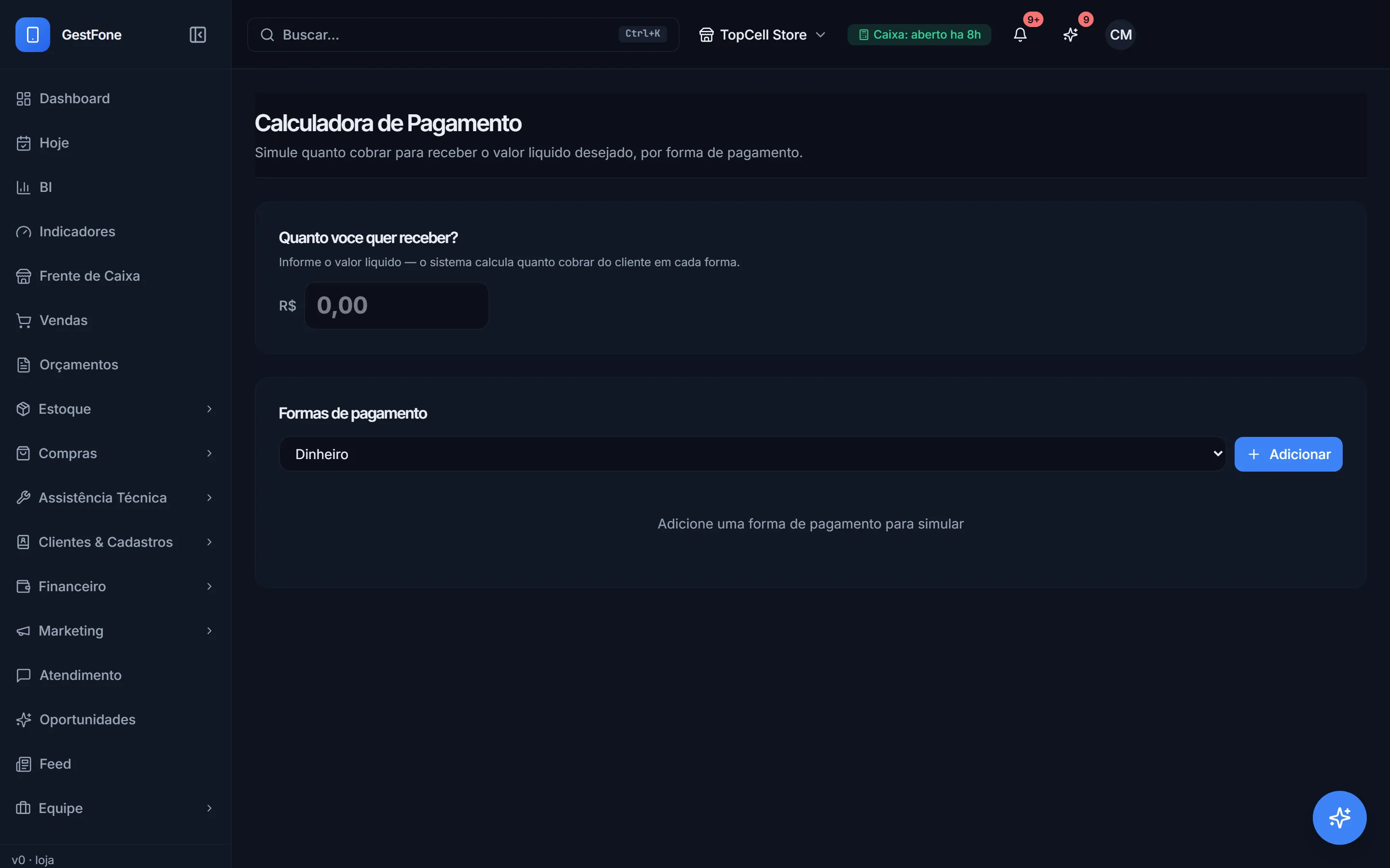Calculadora de preço e margem